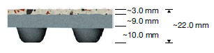 cross-section norament 945 grano flooring for indoor shooting ranges