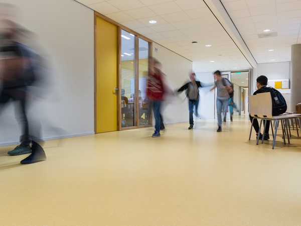 Reference project for nora floorings Frits-Philips-Lyceum Eindhoven