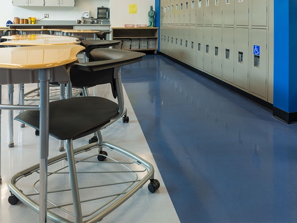 A durable and sustainable flooring for Latrobe Elementary School that allows clean and safe learning environments throughout the entire school