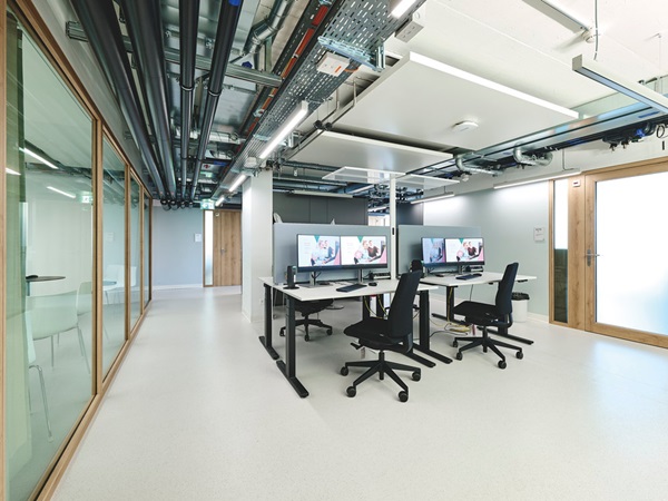 Desk workstations in hospital