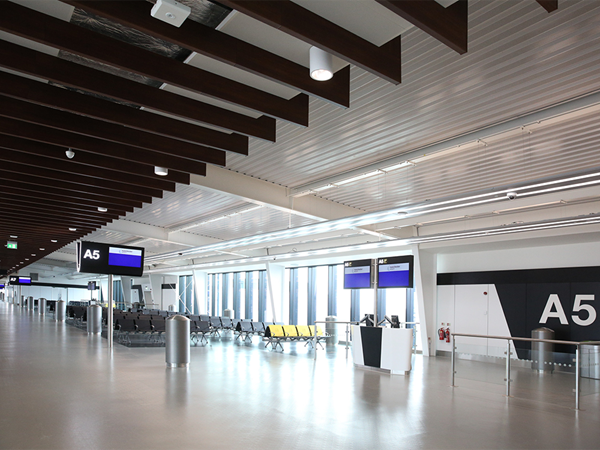 Airport terminal at Manchester with norament 926 satura nTx flooring