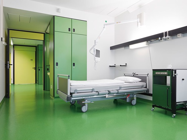patient's room at university hospital, Aachen, Germany